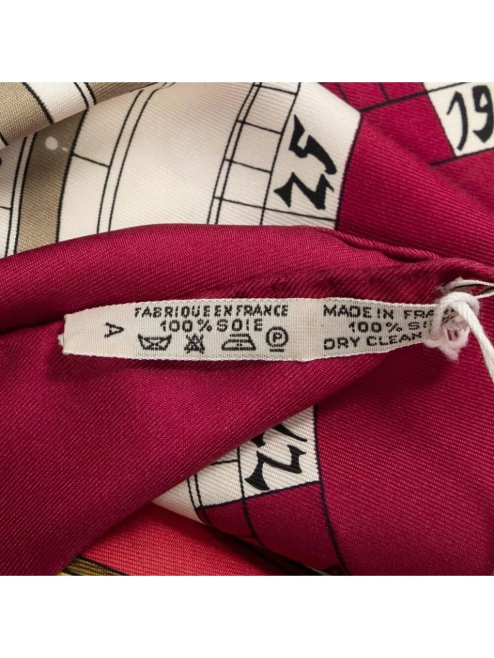 ★SOLD★ Hermes Scarf Burgundy 100% Gold Twill Silk - Picture 5 of 5